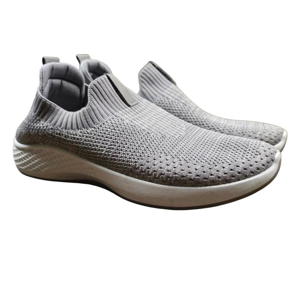 Tommy Bahama Grey Knit Slip On Walking Shoes Lightweight Athletic Sneakers Sz 9